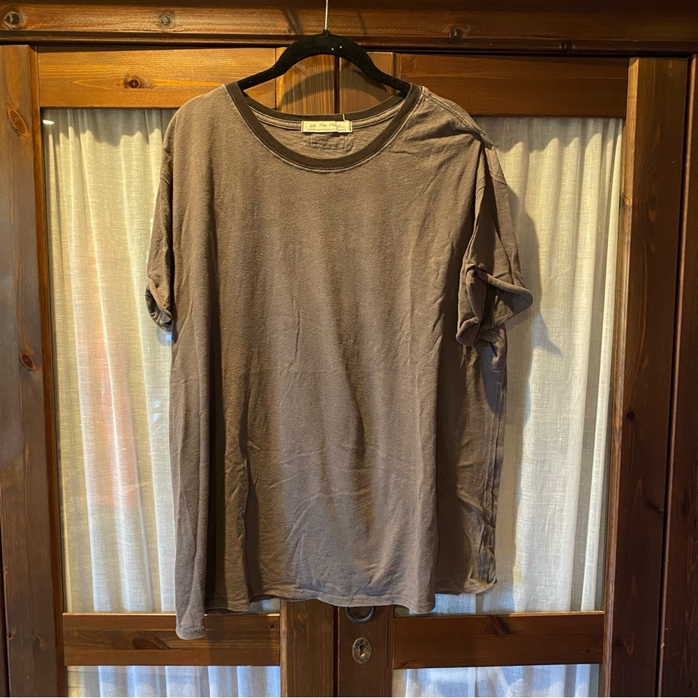 Free people dark gray ringer tee